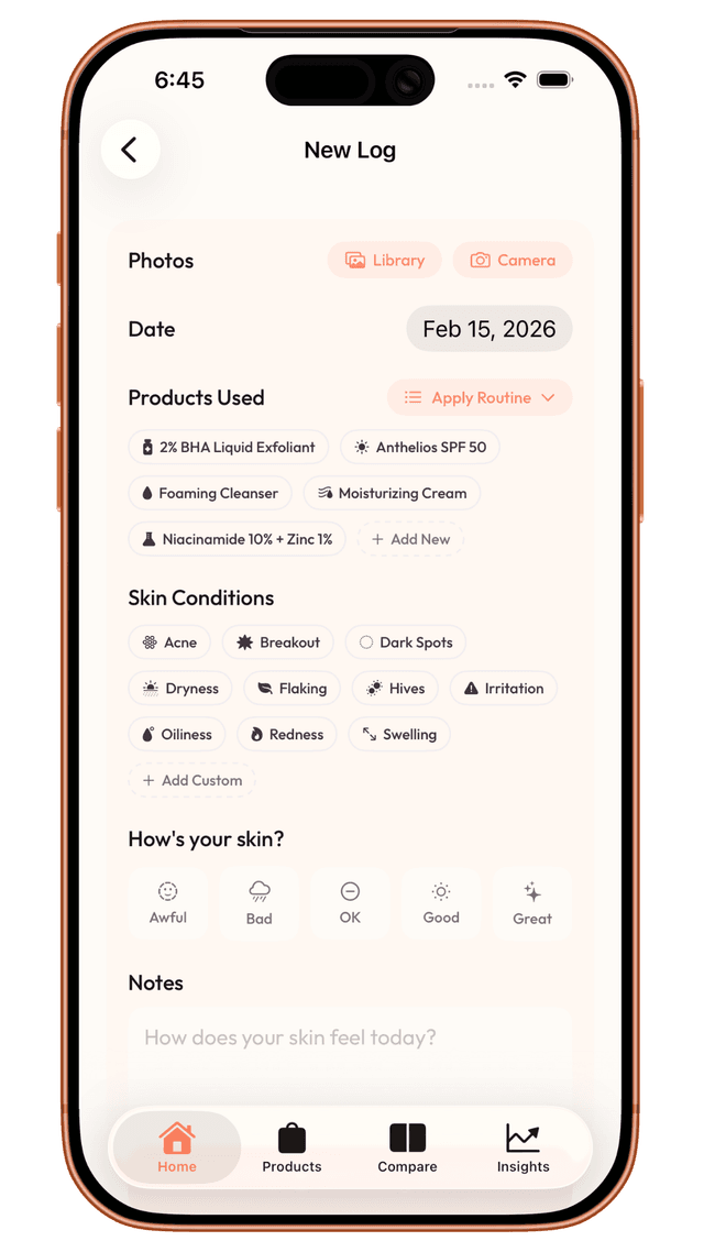 Photo Logging screenshot