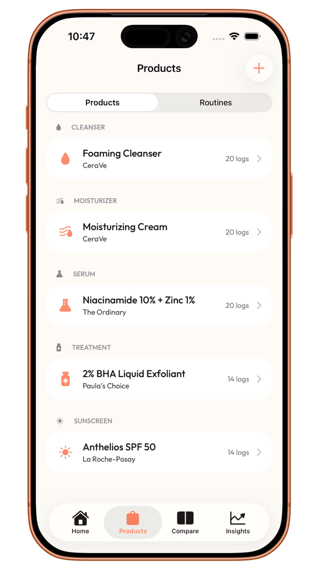 Product & Ingredient Tracking screenshot